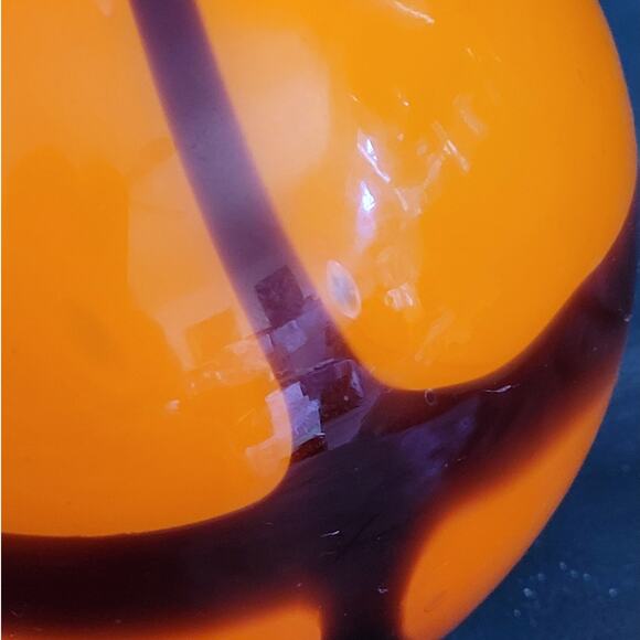 Kralik Czech Tango Orange Web Glass Vase – Bold Retro Statement Home Accent - Picture 6 of 9